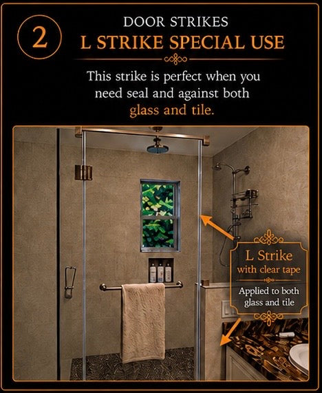 L Strike with Soft Touch™ Frameless Shower Door Wall Seal