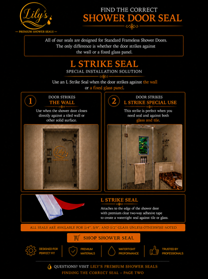 L Strike with Soft Touch™ Shower Door Seal