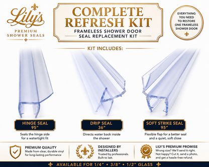 Complete Refresh Kit | Frameless Shower Door Seal Replacement Kit