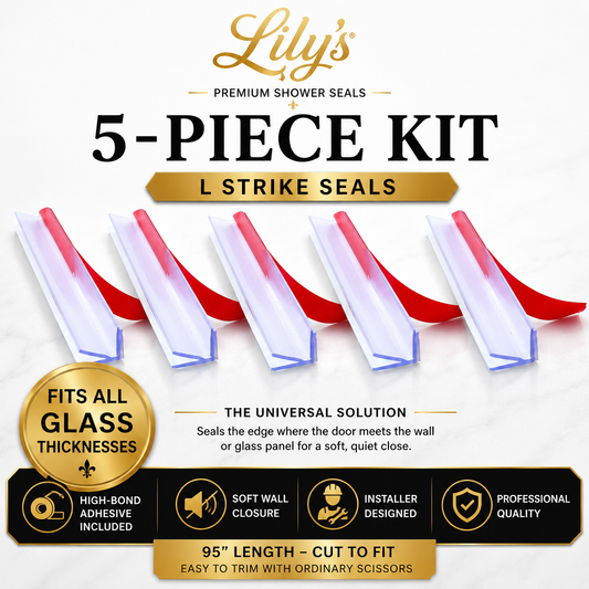 5-Piece L Strike Seal Kit | Fits All Frameless Shower Doors