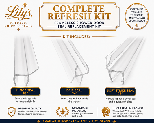 Complete Refresh Kit | Frameless Shower Door Seal Replacement Kit.